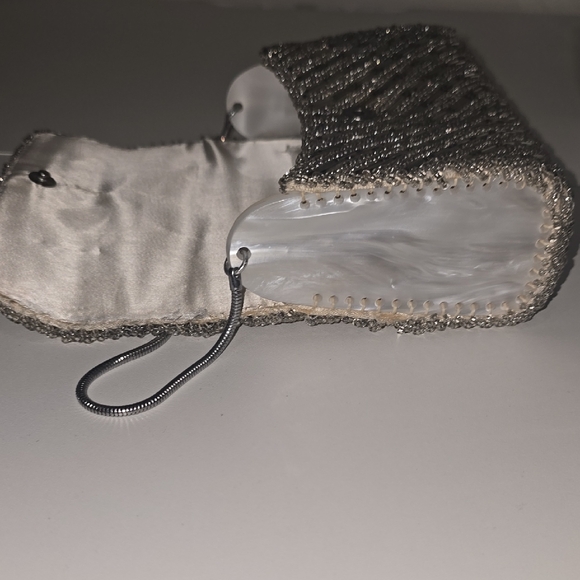 Silver Beaded Clutch - Picture 6 of 9